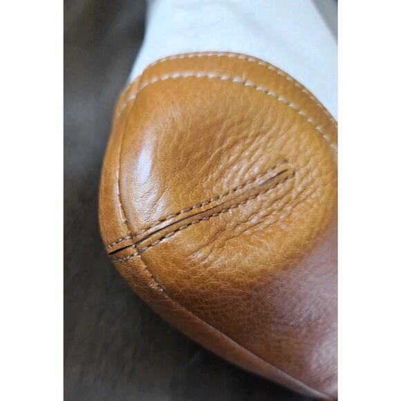 COACH Signature Soft Duffle Canvas Leather White Brown Crossbody Bag 10944 Euc - Picture 7 of 13